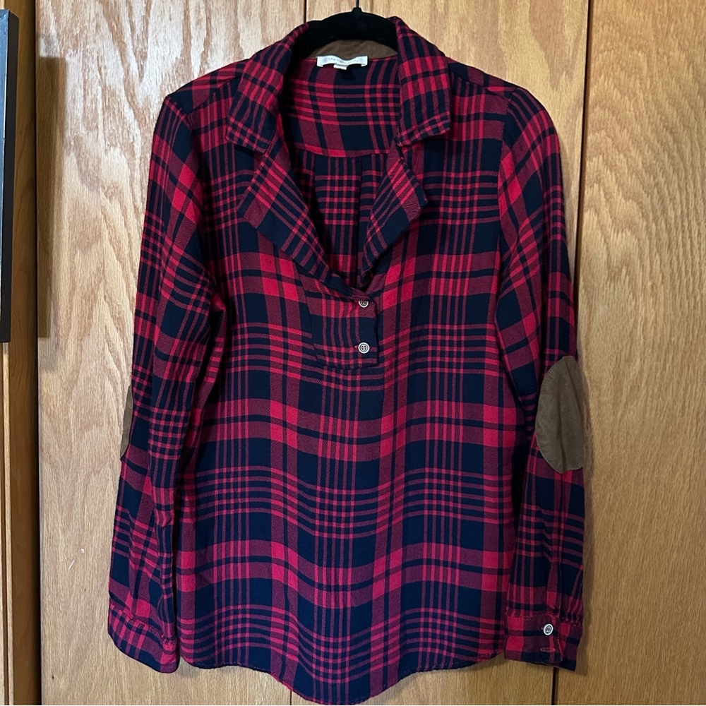Skies Are Blue Flannel Shirt Fall Top